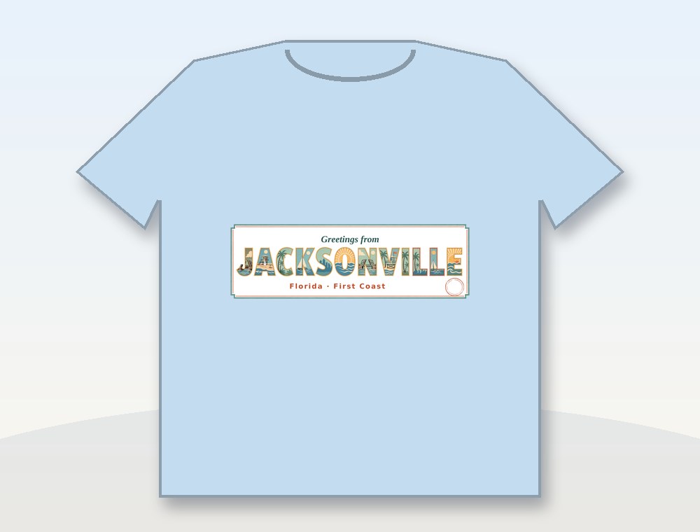 Greetings from Jacksonville · Saludos desde Jacksonville — diseño MKLDesignsShop en Camiseta · Shirt