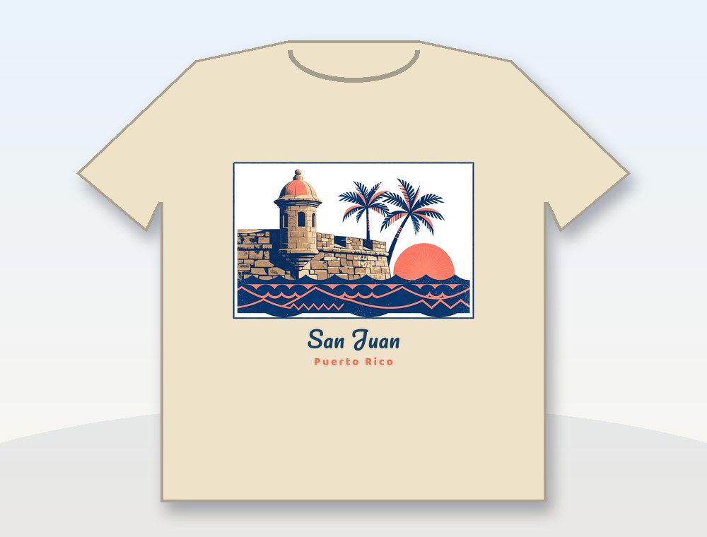 Vintage San Juan Poster · Póster retro de San Juan — diseño MKLDesignsShop en Camiseta · Shirt