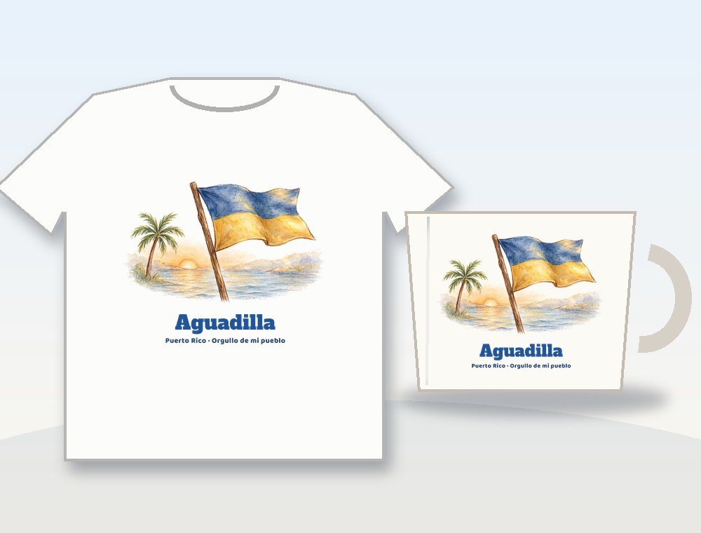 Aguadilla Flag · Bandera de Aguadilla — diseño MKLDesignsShop en Camiseta y taza · Shirt & mug
