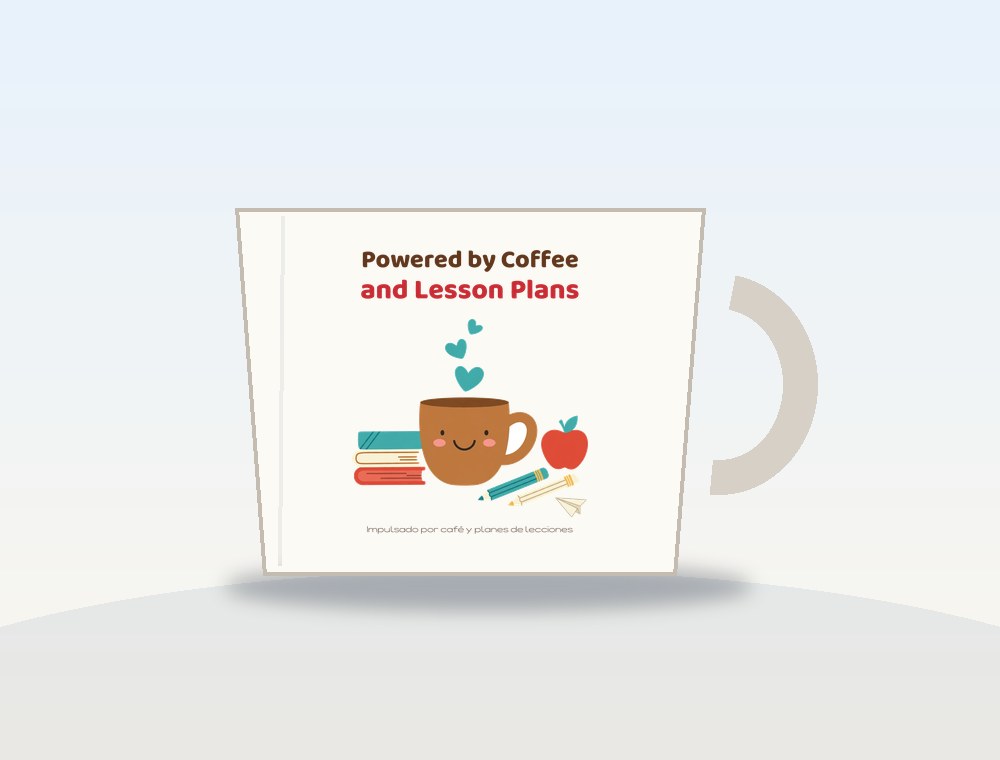 Teacher Mug — Powered by Coffee · Taza de maestros — Impulsado por café — diseño MKLDesignsShop en Taza · Mug