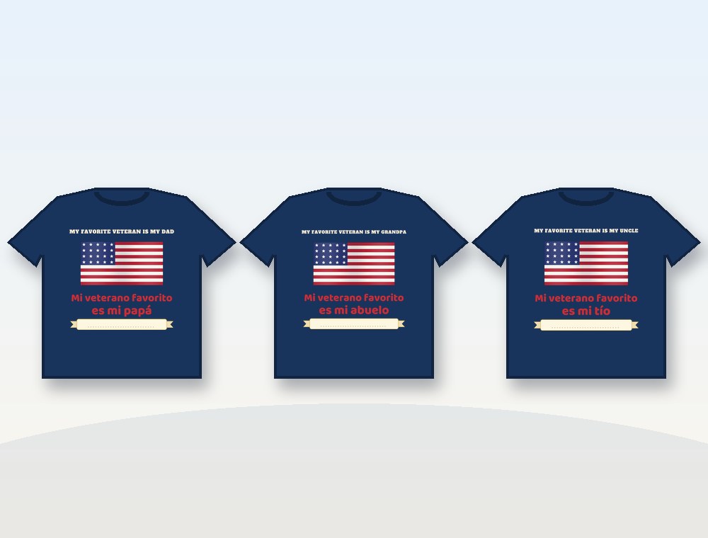 My Favorite Veteran Is My Dad · Mi veterano favorito es mi papá — diseño MKLDesignsShop en Camiseta · Shirt