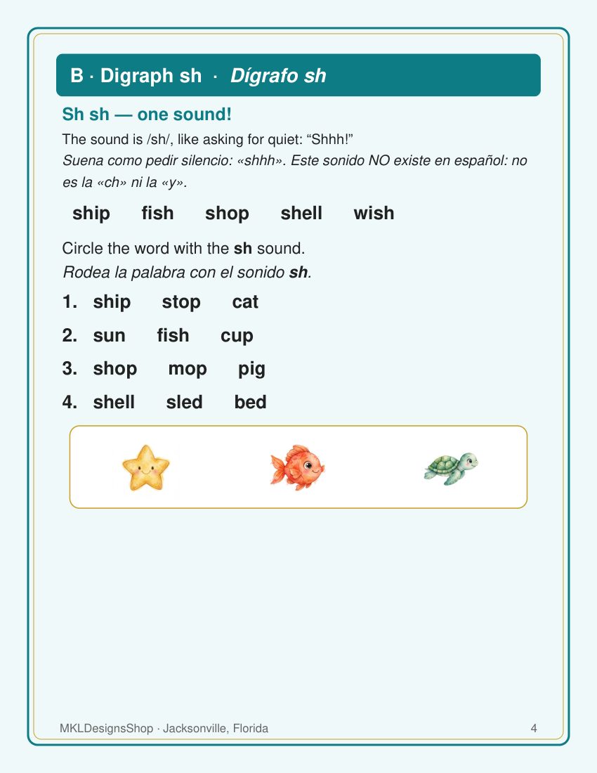 Página real de la muestra de Fonética 1.º · Real sample page